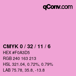 カラーコード: CMYK 0 / 32 / 11 / 6 | qconv.com