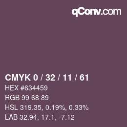 颜色代码: CMYK 0 / 32 / 11 / 61 | qconv.com