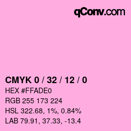 カラーコード: CMYK 0 / 32 / 12 / 0 | qconv.com