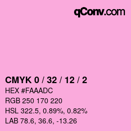 カラーコード: CMYK 0 / 32 / 12 / 2 | qconv.com