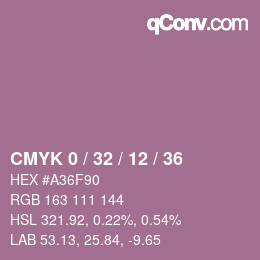 カラーコード: CMYK 0 / 32 / 12 / 36 | qconv.com