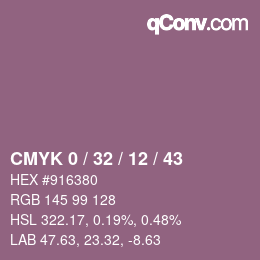 Color code: CMYK 0 / 32 / 12 / 43 | qconv.com