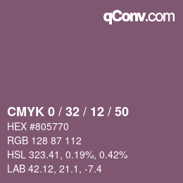 Color code: CMYK 0 / 32 / 12 / 50 | qconv.com