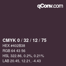 カラーコード: CMYK 0 / 32 / 12 / 75 | qconv.com