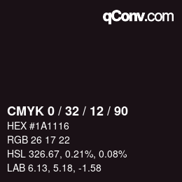 Color code: CMYK 0 / 32 / 12 / 90 | qconv.com