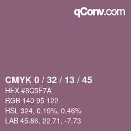 Color code: CMYK 0 / 32 / 13 / 45 | qconv.com