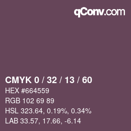 カラーコード: CMYK 0 / 32 / 13 / 60 | qconv.com