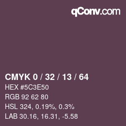 Farbcode: CMYK 0 / 32 / 13 / 64 | qconv.com