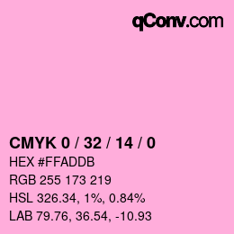 カラーコード: CMYK 0 / 32 / 14 / 0 | qconv.com
