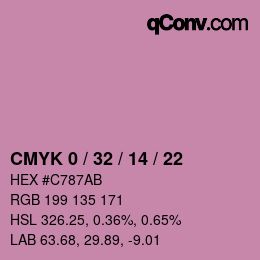 颜色代码: CMYK 0 / 32 / 14 / 22 | qconv.com