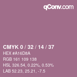 Code couleur: CMYK 0 / 32 / 14 / 37 | qconv.com