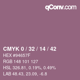 Color code: CMYK 0 / 32 / 14 / 42 | qconv.com