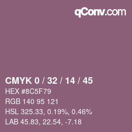 Color code: CMYK 0 / 32 / 14 / 45 | qconv.com