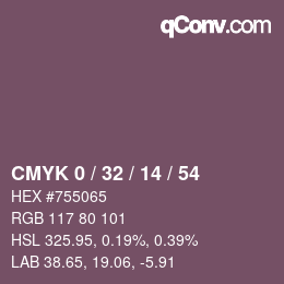 カラーコード: CMYK 0 / 32 / 14 / 54 | qconv.com
