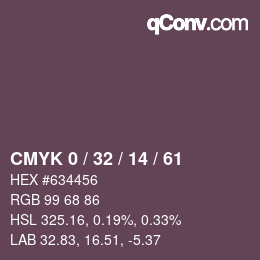 カラーコード: CMYK 0 / 32 / 14 / 61 | qconv.com