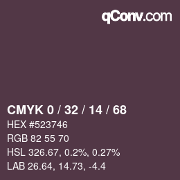 Color code: CMYK 0 / 32 / 14 / 68 | qconv.com