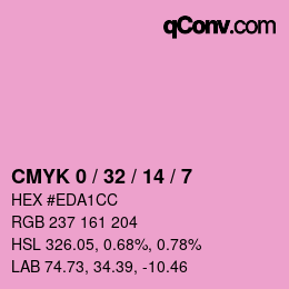 カラーコード: CMYK 0 / 32 / 14 / 7 | qconv.com