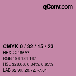 Color code: CMYK 0 / 32 / 15 / 23 | qconv.com