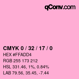 颜色代码: CMYK 0 / 32 / 17 / 0 | qconv.com