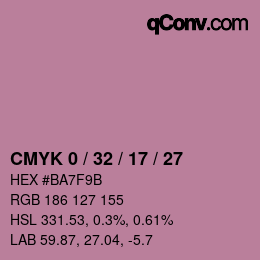 Color code: CMYK 0 / 32 / 17 / 27 | qconv.com