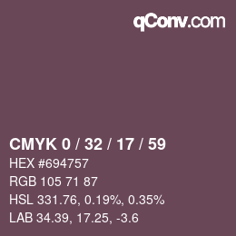 Color code: CMYK 0 / 32 / 17 / 59 | qconv.com