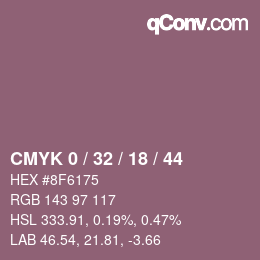 Color code: CMYK 0 / 32 / 18 / 44 | qconv.com