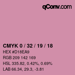 Color code: CMYK 0 / 32 / 19 / 18 | qconv.com