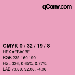 カラーコード: CMYK 0 / 32 / 19 / 8 | qconv.com