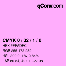 カラーコード: CMYK 0 / 32 / 1 / 0 | qconv.com