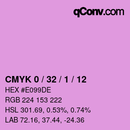 カラーコード: CMYK 0 / 32 / 1 / 12 | qconv.com