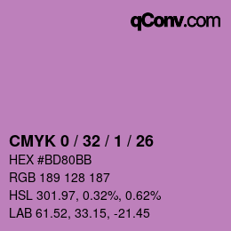 Farbcode: CMYK 0 / 32 / 1 / 26 | qconv.com