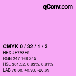 カラーコード: CMYK 0 / 32 / 1 / 3 | qconv.com