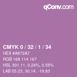 カラーコード: CMYK 0 / 32 / 1 / 34 | qconv.com