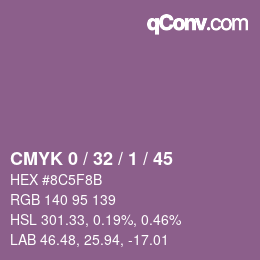 カラーコード: CMYK 0 / 32 / 1 / 45 | qconv.com