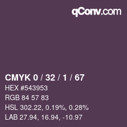 カラーコード: CMYK 0 / 32 / 1 / 67 | qconv.com