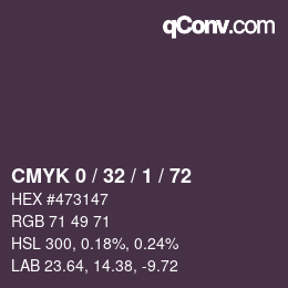 Color code: CMYK 0 / 32 / 1 / 72 | qconv.com