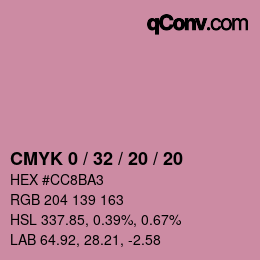 Color code: CMYK 0 / 32 / 20 / 20 | qconv.com