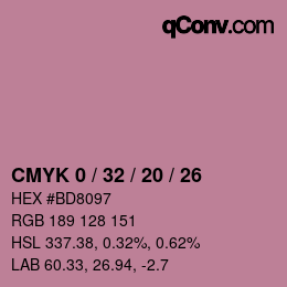 颜色代码: CMYK 0 / 32 / 20 / 26 | qconv.com