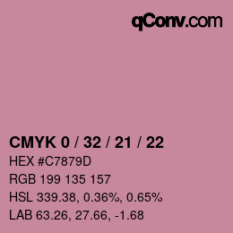 Color code: CMYK 0 / 32 / 21 / 22 | qconv.com