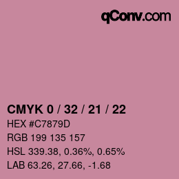 Color code: CMYK 0 / 32 / 21 / 22 | qconv.com