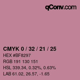 Color code: CMYK 0 / 32 / 21 / 25 | qconv.com