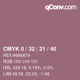 Color code: CMYK 0 / 32 / 21 / 40 | qconv.com