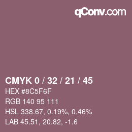 Color code: CMYK 0 / 32 / 21 / 45 | qconv.com