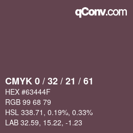 Color code: CMYK 0 / 32 / 21 / 61 | qconv.com
