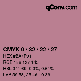 颜色代码: CMYK 0 / 32 / 22 / 27 | qconv.com