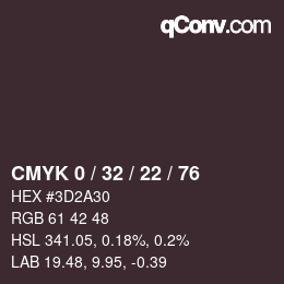 カラーコード: CMYK 0 / 32 / 22 / 76 | qconv.com