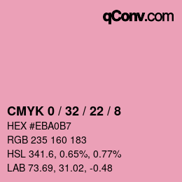 カラーコード: CMYK 0 / 32 / 22 / 8 | qconv.com