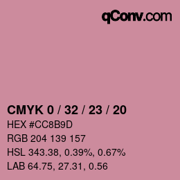 Color code: CMYK 0 / 32 / 23 / 20 | qconv.com