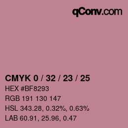 Color code: CMYK 0 / 32 / 23 / 25 | qconv.com