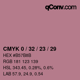 颜色代码: CMYK 0 / 32 / 23 / 29 | qconv.com